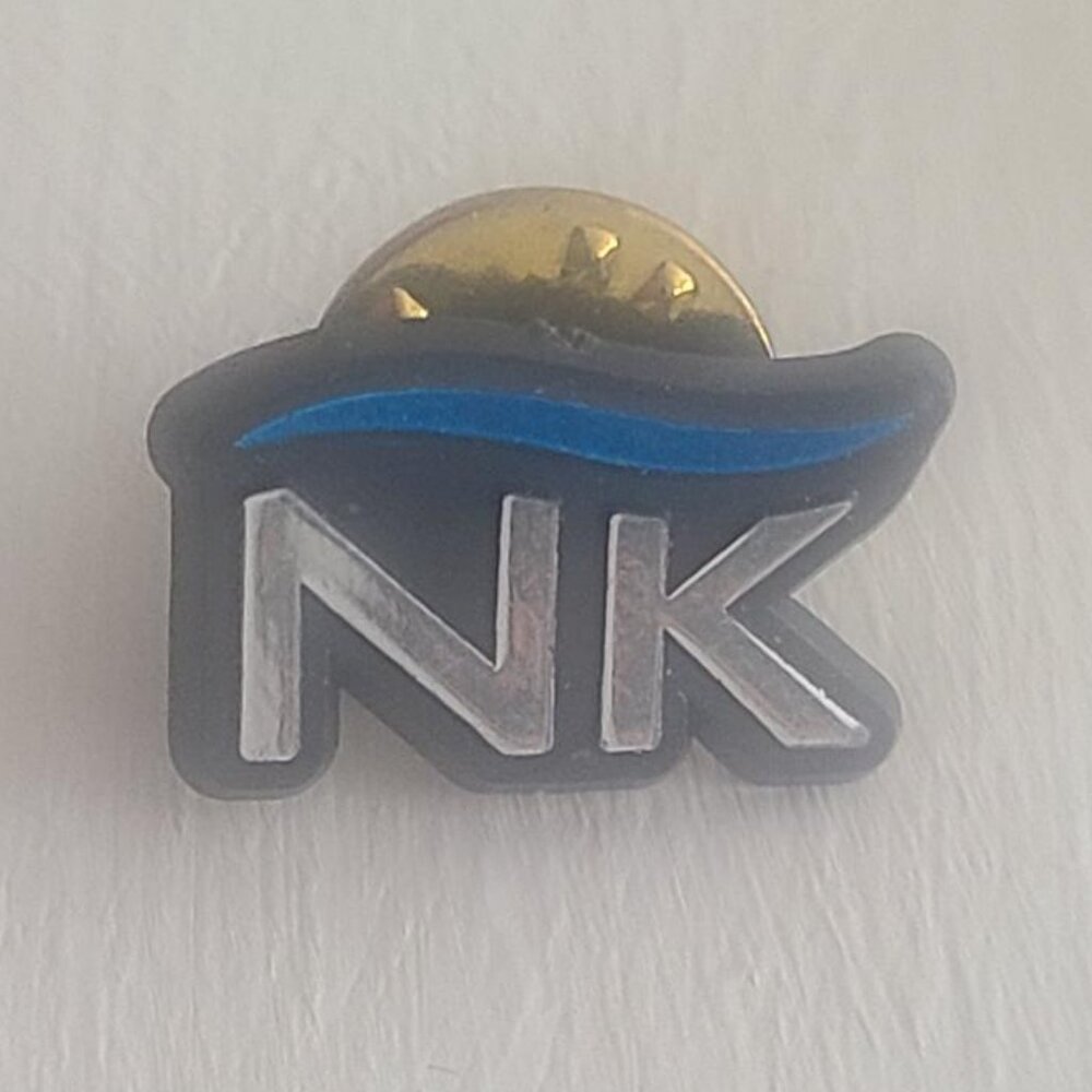 NK Blue Black Silver Logo Vintage Lapel Pin